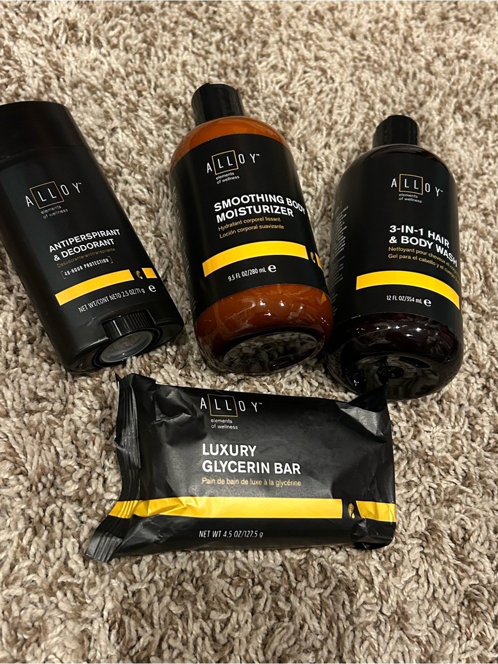 Alloy Men’s Grooming Bundle – Body Wash, Deodorant, Moisturizer (New)